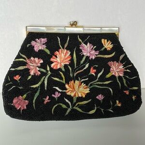 Vintage Bags By Josef Beaded Embroidered Clutch Bag Hand Beaded In France